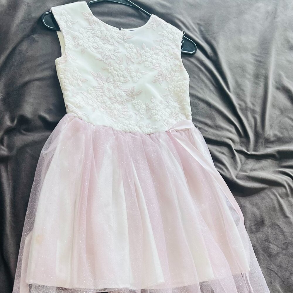 Girls ZUNIE Pink Embroidered Sparkle Party High Low Dress  Girls Size 10